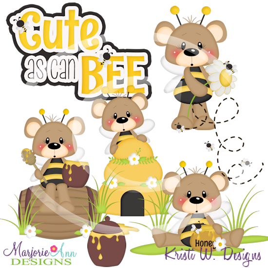 Franklin Cute As Can Bee SVG Cutting Files Includes Clipart - Click Image to Close